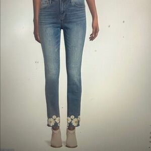 Driftwood Colette Floral Embroidered Blue Jeans